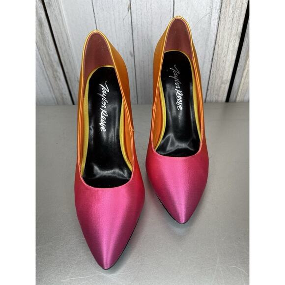 Taylor Says (Reeve) Ombre Pink Orange Yellow Stiletto High Heels Size 8 - Picture 2 of 7